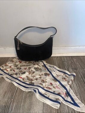 Y2K Anne Klein Purse Shoulder Bag & Silk Scarf Lot